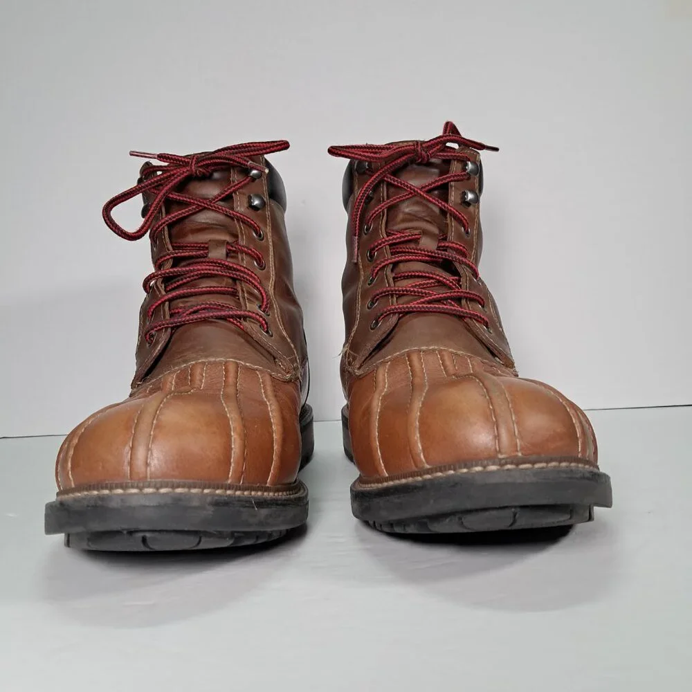 Johnston & Murphy Leather Duck Boots Men 10.5 M Brown Lace Up 59-3032